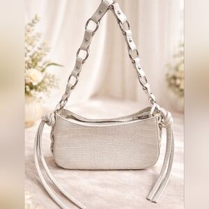Urban Outfitters White Textured Shoulder Bag
